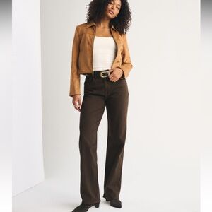 Abercrombie brown Curve love 90s high rise jeans